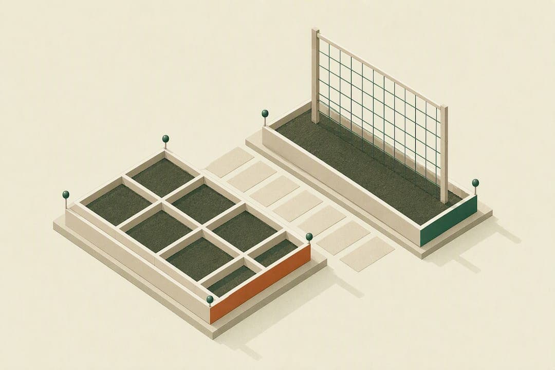 Home Gardeners' Reachable Raised Bed Layouts: 4x8 Templates & 3D Plans